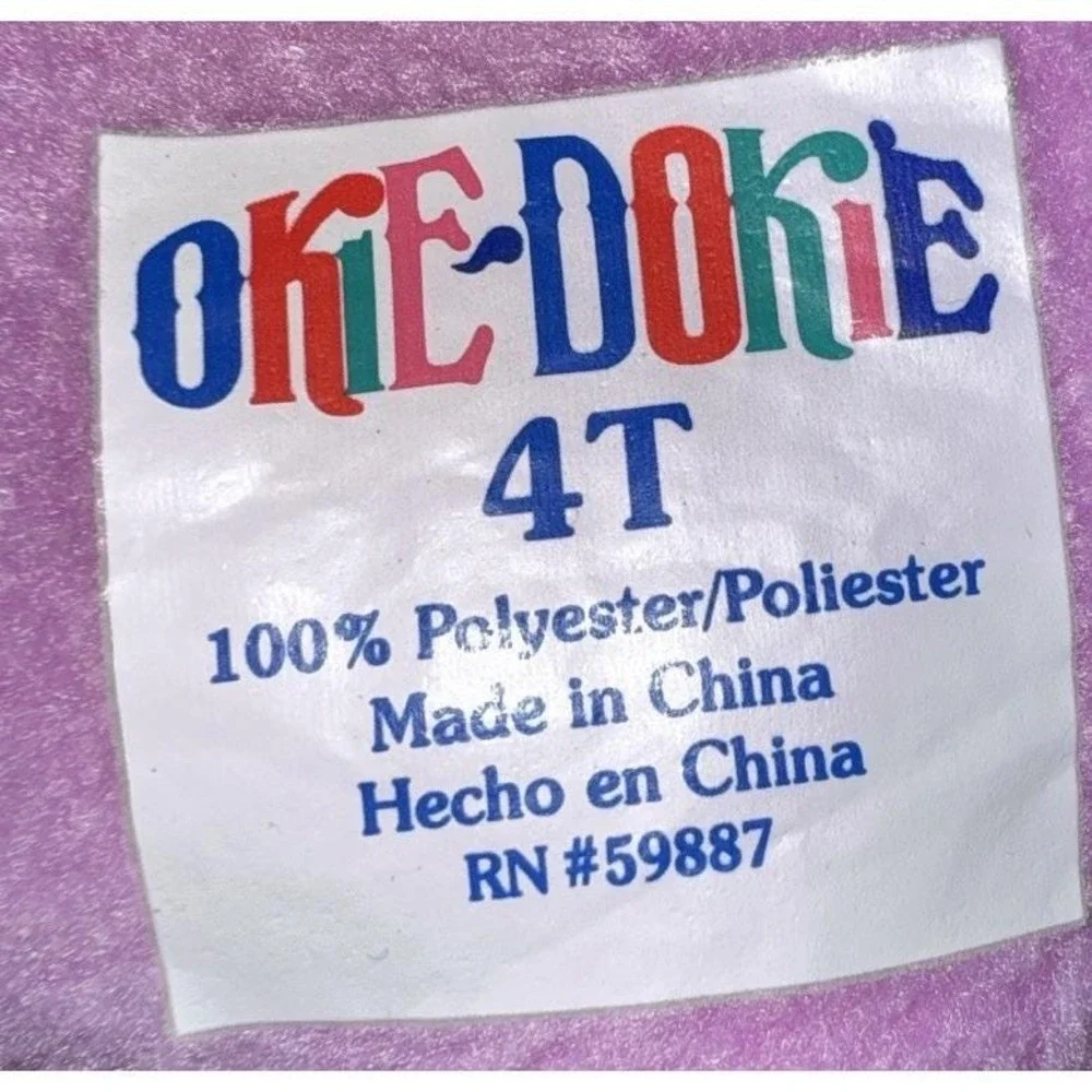 Vintage Y2K Okie Dokie Purple Fleece Sleeper Footie 4T‎ JCPenney Deer Butterfly
